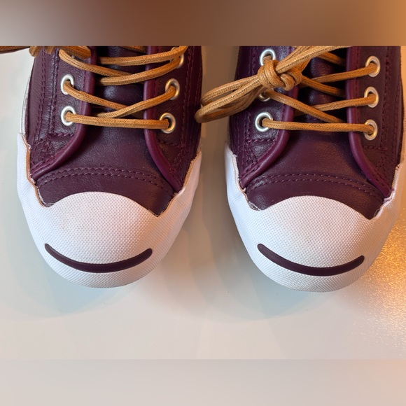 Converse, Jack Purcell, Leather Maroon &White Women’s 7, Men’s 5 Sneakers,No box - Picture 8 of 13